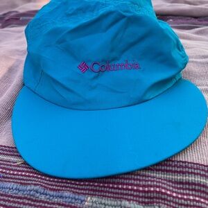 Columbia Turquoise Hat with Pink Logo